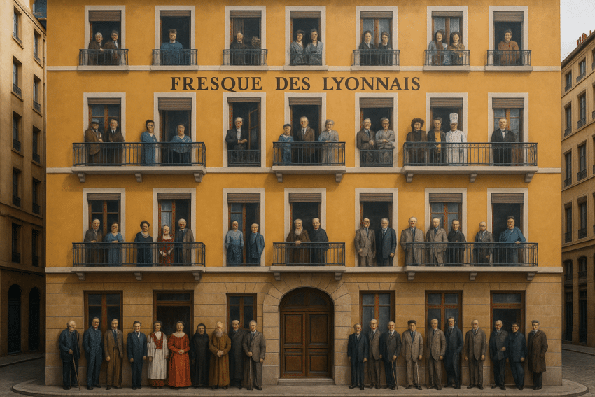 fresque des lyonnais rue de la martini&egrave;re lyon